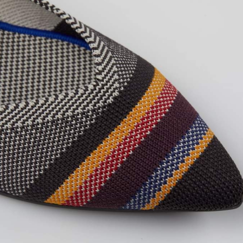 Rothy’s Inverse Stripe Point Multicolor Women's Bold Flat Shoes Excellent